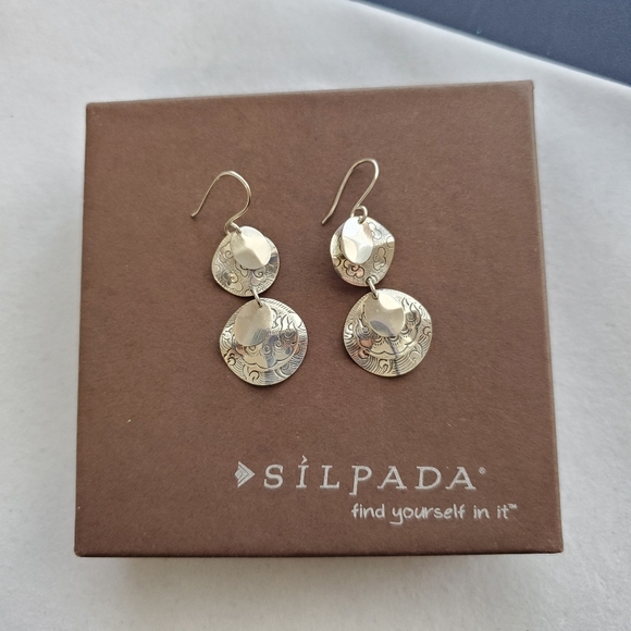 Silpada Jewelry - Silpada Sterling Dangle Textured Discs Earrings